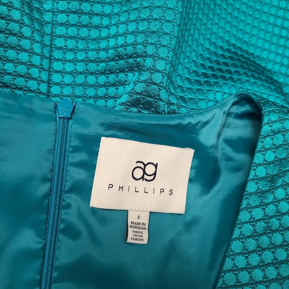 AG Phillips Teal Designer Sheath Dress - Picture 8 of 11